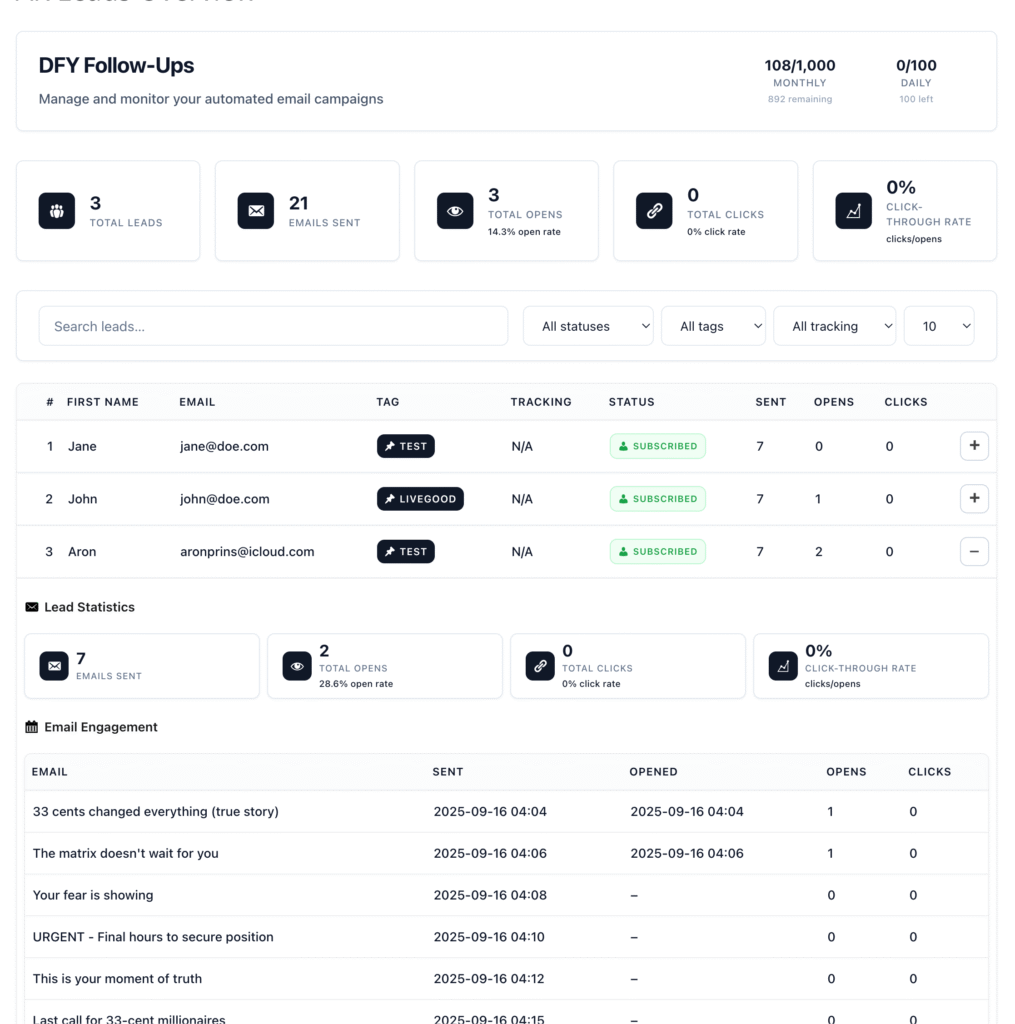 optin page dfy follow ups preview