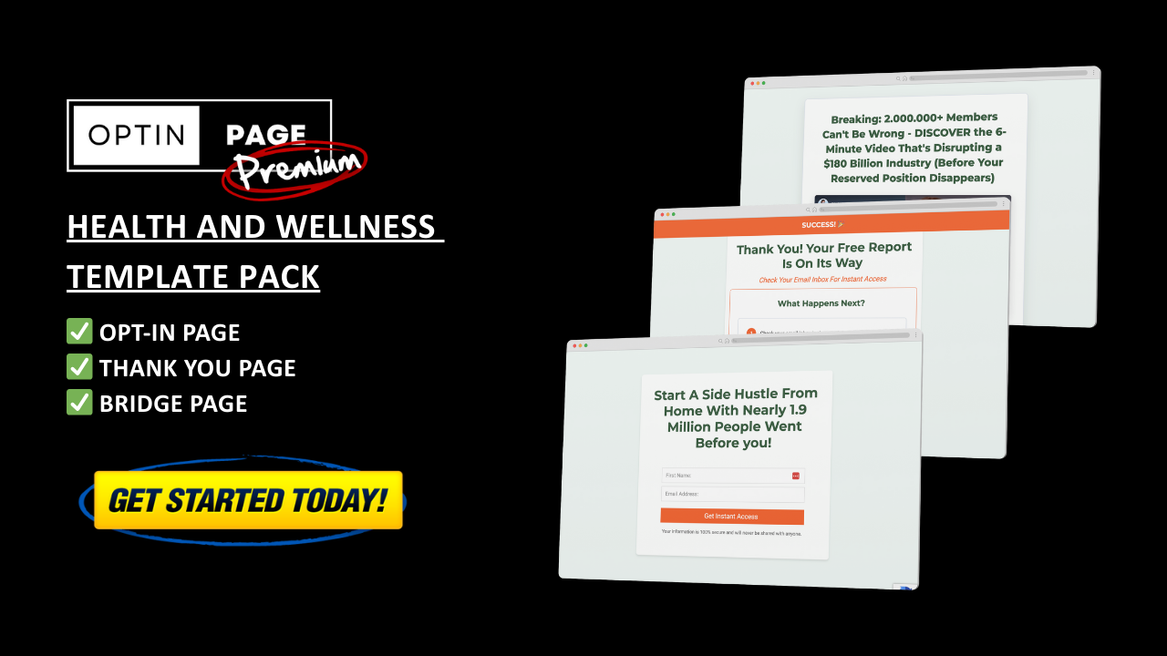 Health And Wellness Template Pack - Optin Page