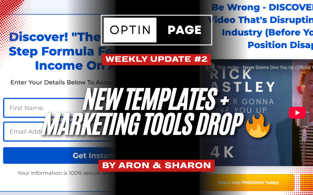 Optin Page Weekly Update #2: New Templates + Marketing Tools That Actually Work