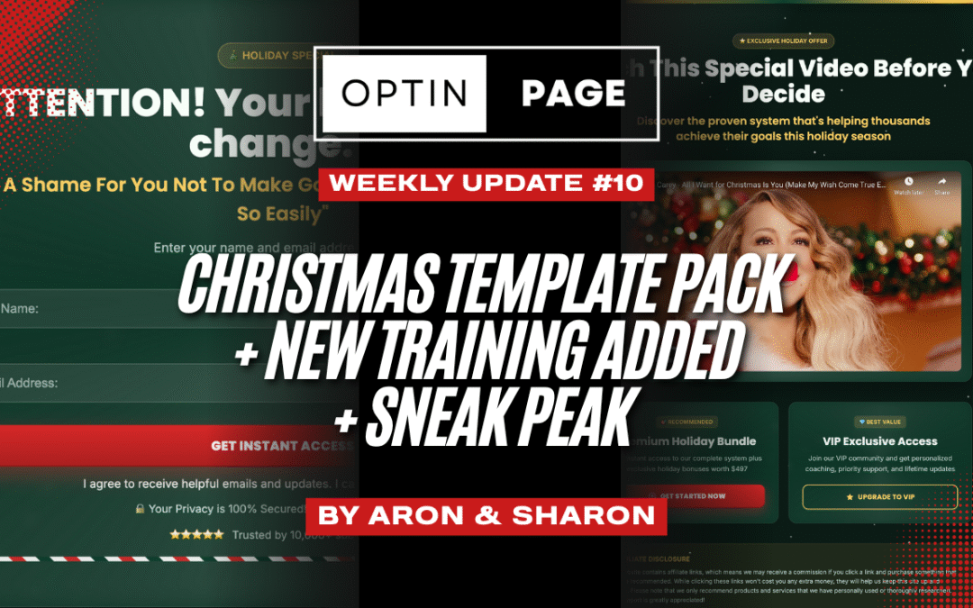 Optin Page Weekly Update #10: Holiday Templates, New Training & Platform Sneak Peek